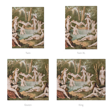Female Bathers Mockup Comforter Sizing
