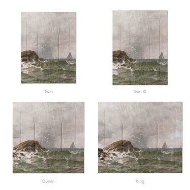Stormy Narragansett Pier by Thomas Bircher Mockup Comforter Sizing