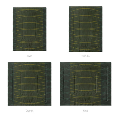 Kepler Forest & Yellow Mockup Comforter Sizing