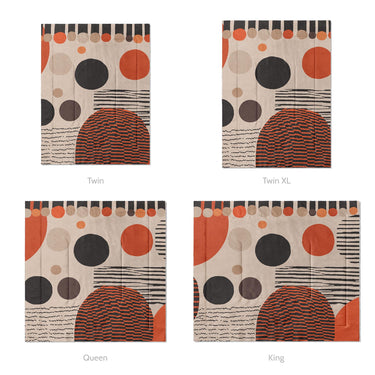 Charl Orange & Taupe Mockup Comforter Sizing