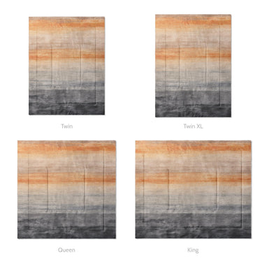 Ruidoso Navy & Burnt Orange Mockup Comforter Sizing