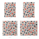 Geometric Confetti Blue & Red Mockup Comforter Sizing