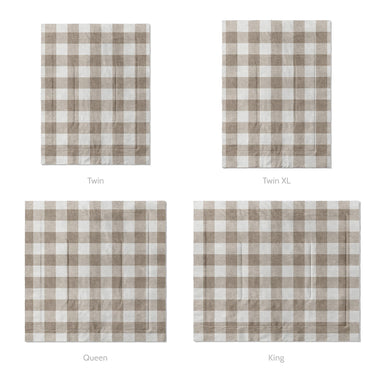 Buffalo Plaid Light Cedar Brown Mockup Comforter Sizing