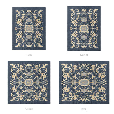 Belinda Navy & Ivory Mockup Comforter Sizing