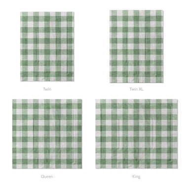 Buffalo Plaid Kelly Green Mockup Comforter Sizing