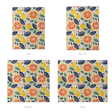 Pamplemousse and Bay Leaf Mockup Comforter Sizing