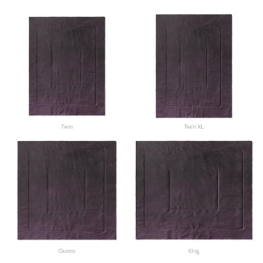 Keanu Watercolor Deep Purple Ombré Mockup Comforter Sizing