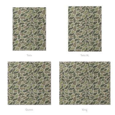 Duck Camo Green Mockup Comforter Sizing