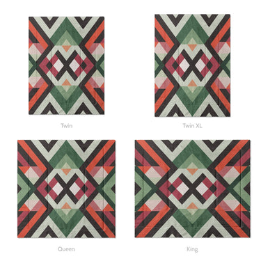 Sonora Cranberry & Matcha Mockup Comforter Sizing