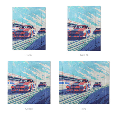 8 Bit Stock Cars Mockup Comforter Sizing