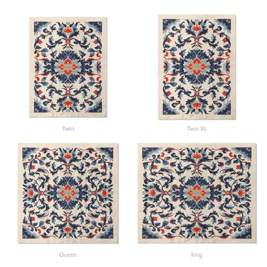Wilhemina Navy & Red Mockup Comforter Sizing