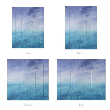 Micah Watercolor Blue & Teal Mockup Comforter Sizing