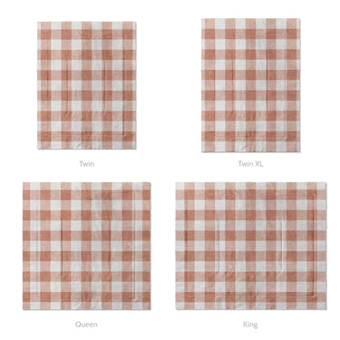 Buffalo Plaid Light Terracotta Mockup Comforter Sizing