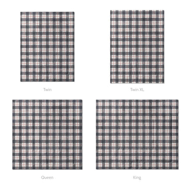 Wallace Plaid Navy & Red Mockup Comforter Sizing