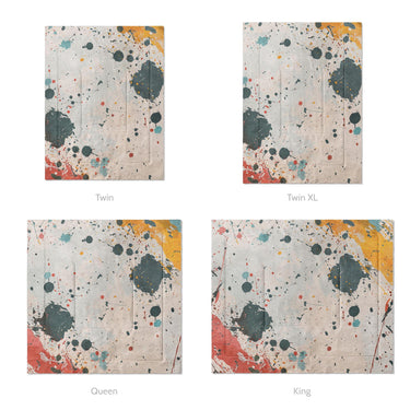 Colin Paint Splatter Multicolor Mockup Comforter Sizing