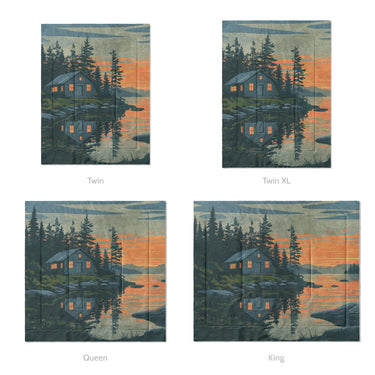 Adirondack Lakeside Cabin Mockup Comforter Sizing