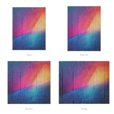 Escaping Light Multicolor Mockup Comforter Sizing