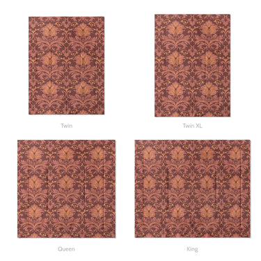 Agnes Amaranth Red Mockup Comforter Sizing