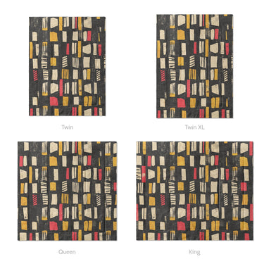 Milo Black Red & Yellow Mockup Comforter Sizing