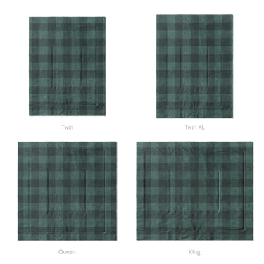 Buffalo Plaid Deep Teal Mockup Comforter Sizing