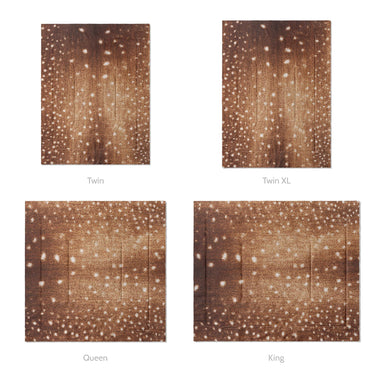 Deer Hide Print Mockup Comforter Sizing
