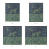 Desert Coyote Midnight Blue & Sage Green Mockup Comforter Sizing