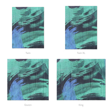 Tethys Navy & Seafoam Mockup Comforter Sizing