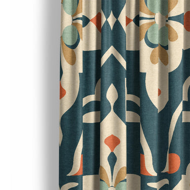 Merrin Blue & Ivory Mockup Curtain Detail