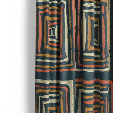Diego Orange & Navy Mockup Curtain Detail