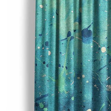 Sylvie Seafoam & Teal Mockup Curtain Detail