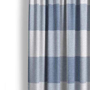 Buffalo Plaid Steel Blue Mockup Curtain Detail