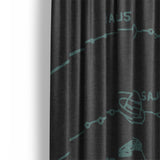 Solar System Charcoal & Teal Mockup Curtain Detail