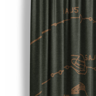 Solar System Forest & Rust Mockup Curtain Detail