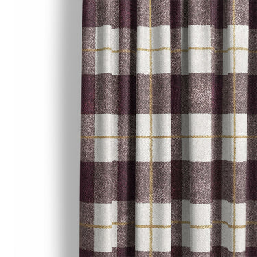 Wallace Plaid Maroon & Gold Mockup Curtain Detail