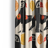 Tribal Birds Ivory Mockup Curtain Detail