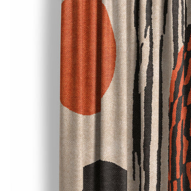 Charl Orange & Taupe Mockup Curtain Detail