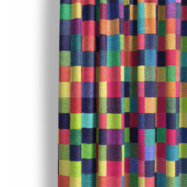 Pixel Mosaic Multicolor Vibrant Mockup Curtain Detail