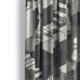 Harmon Surreal Chess Black & White Mockup Curtain Detail