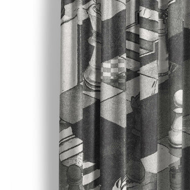 Harmon Surreal Chess Black & White Mockup Curtain Detail