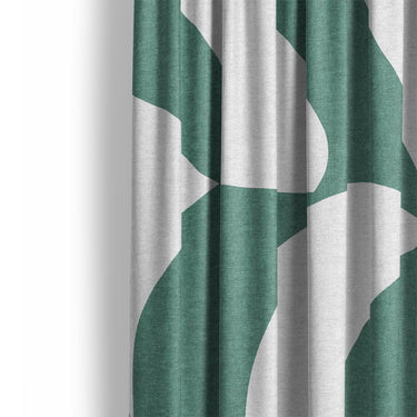 Twyla Checkered Aquamarine Mockup Curtain Detail