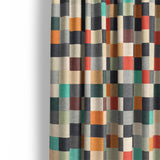Pixel Mosaic Multicolor Earthtone Mockup Curtain Detail