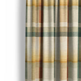 Madras Plaid Taupe Green Mockup Curtain Detail