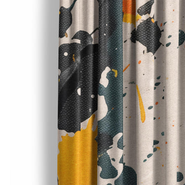 Jason Dark Teal & Orange Mockup Curtain Detail