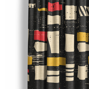 Milo Black Red & Yellow Mockup Curtain Detail