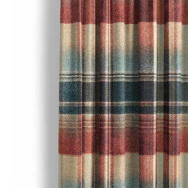 Monaghan Plaid Blue & Red Mockup Curtain Detail