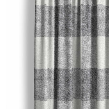 Buffalo Plaid Light Grey Mockup Curtain Detail