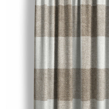 Buffalo Plaid Light Cedar Brown Mockup Curtain Detail