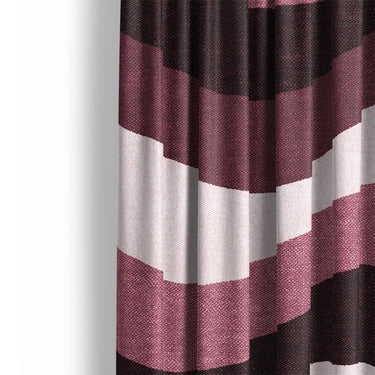 Sinuous Maroon Monochrome Mockup Curtain Detail