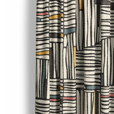 Atticus Multicolor Crosshatch Mockup Curtain Detail