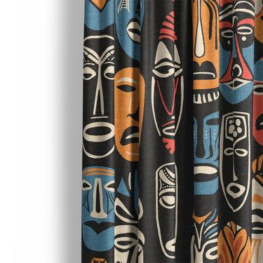 Tribal Masks Mockup Curtain Detail